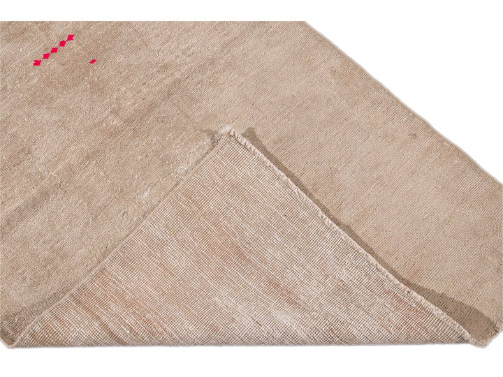 Vintage Turkish Nude Handmade Distressed Wool Runner