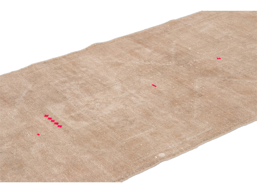 Vintage Turkish Nude Handmade Distressed Wool Runner