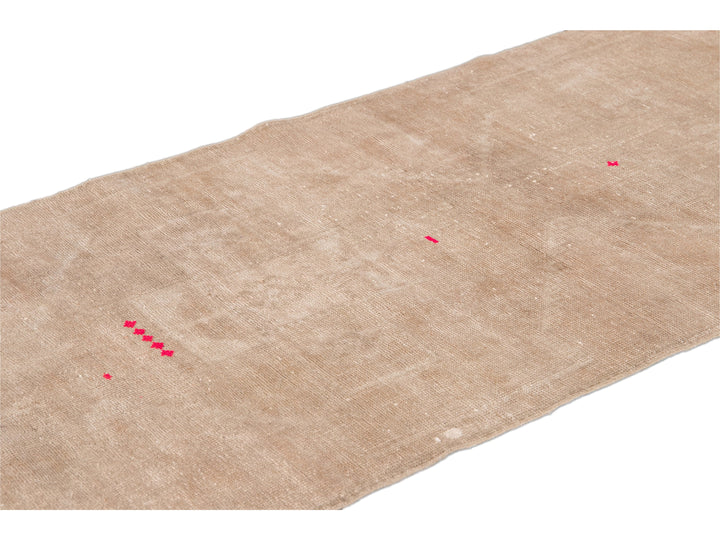 Vintage Turkish Nude Handmade Distressed Wool Runner