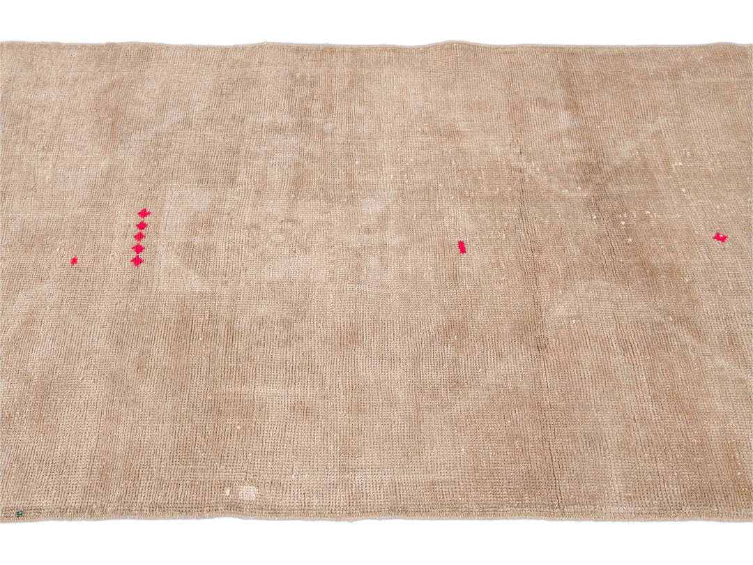 Vintage Turkish Nude Handmade Distressed Wool Runner