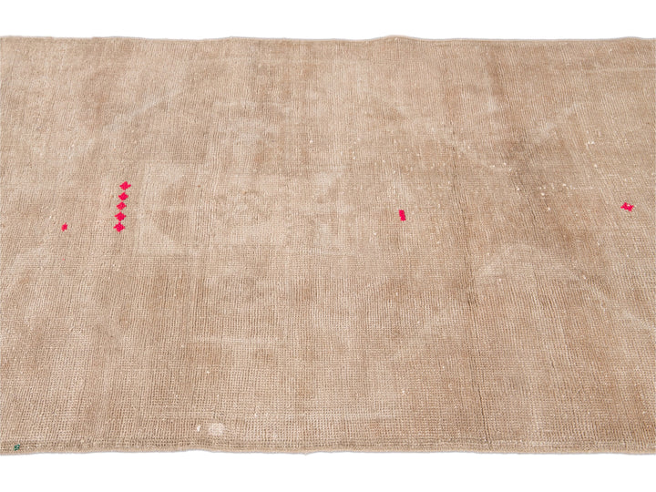 Vintage Turkish Nude Handmade Distressed Wool Runner