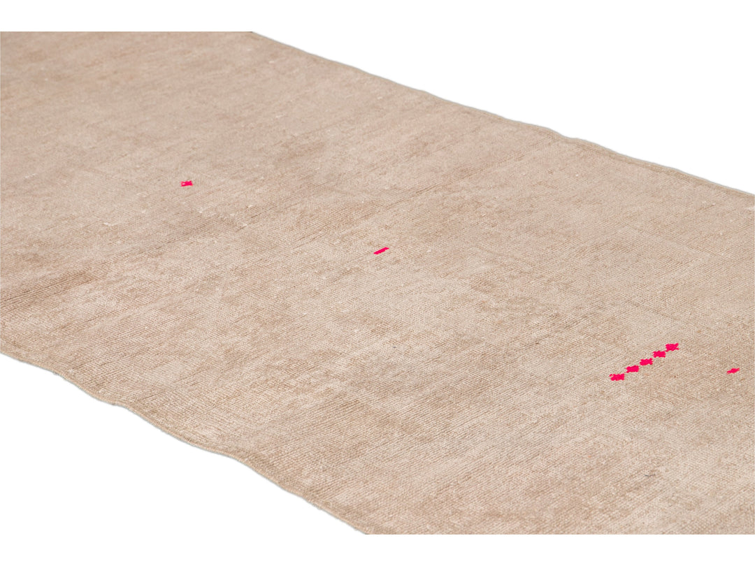 Vintage Turkish Nude Handmade Distressed Wool Runner