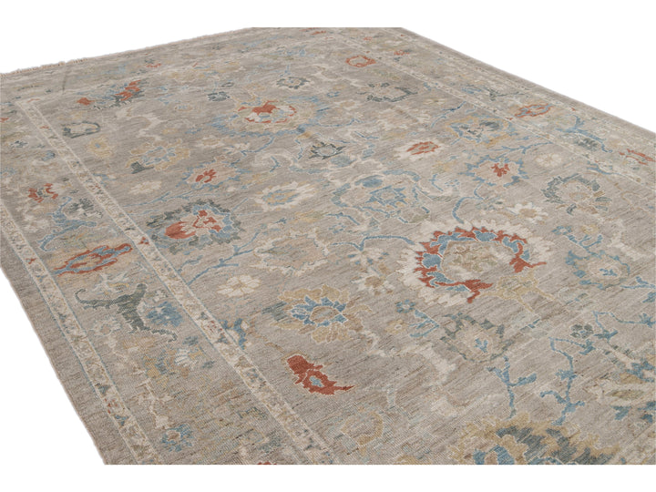Modern Sultanabad Wool Rug 9 X 11