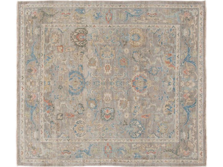 Modern Sultanabad Square Wool Rug 8 X 9