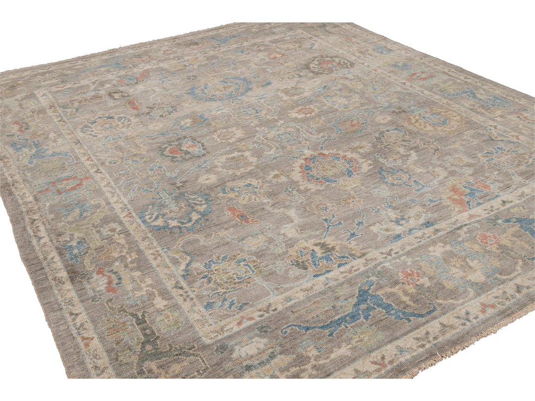 Modern Sultanabad Square Wool Rug 8 X 9