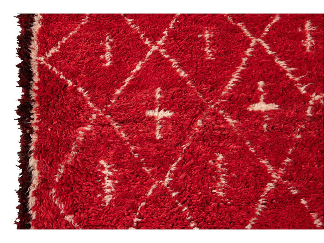 Vintage Red Moroccan Tribal Wool Rug, 7 x 9