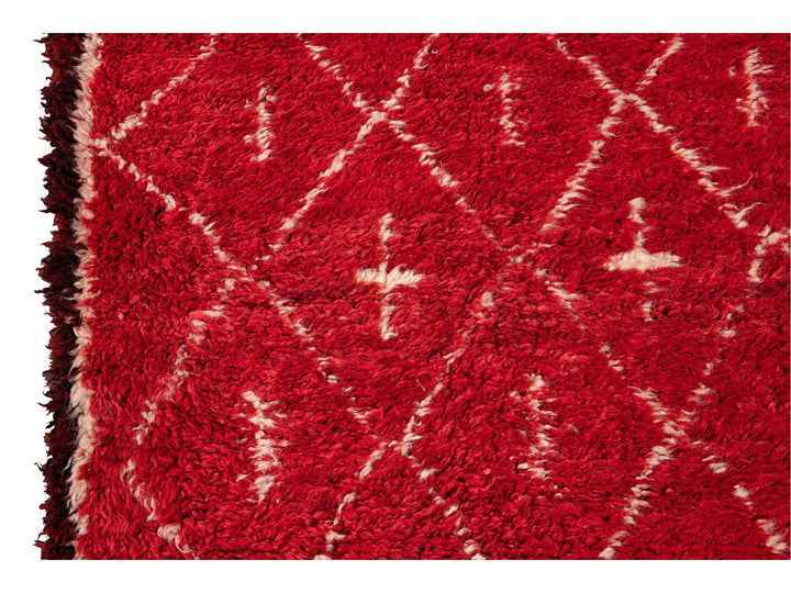 Vintage Red Moroccan Tribal Wool Rug, 7 x 9