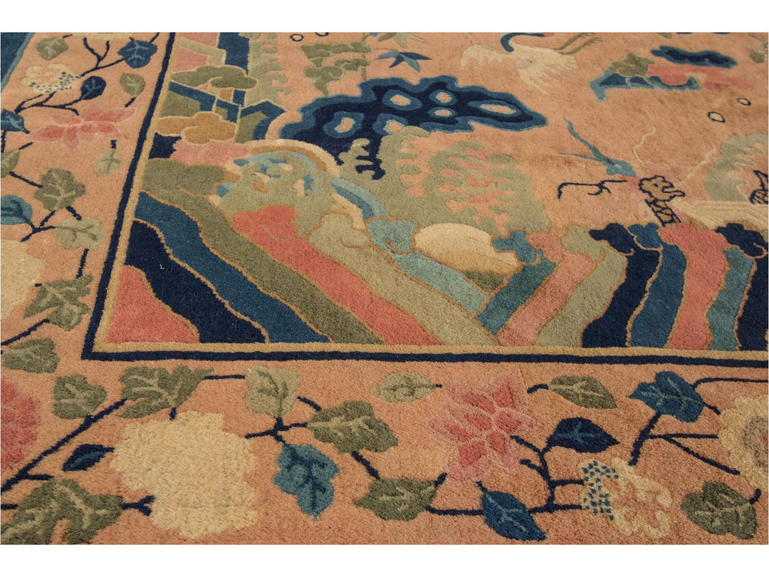 Antique Peking Chinese Wool Rug 9 X 12