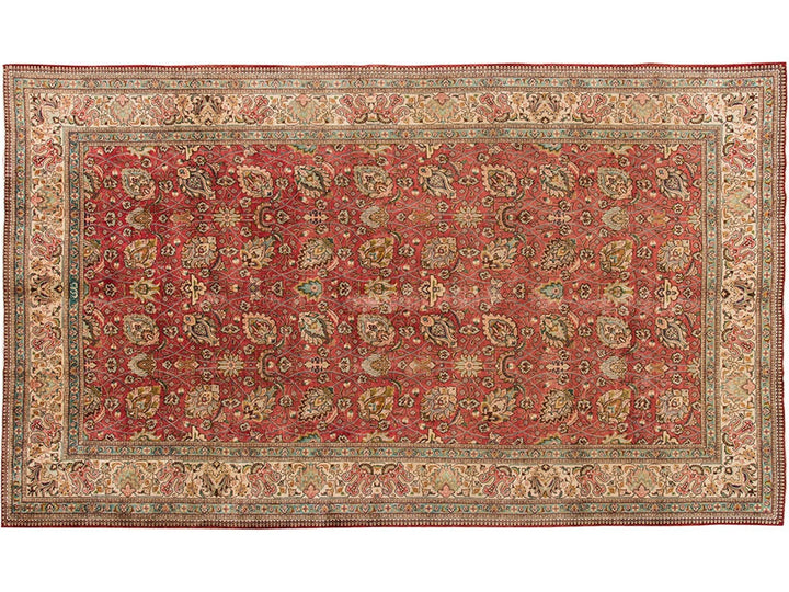 Mid 20th Century Vintage Persian Tabriz Wool Rug 9 X 16
