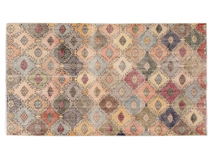 Vintage Turkish Scatter Wool Rug 4 X 7