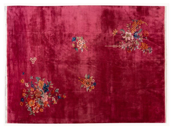 Vintage Art Deco Chinese Room size Wool Rug 10 X 13