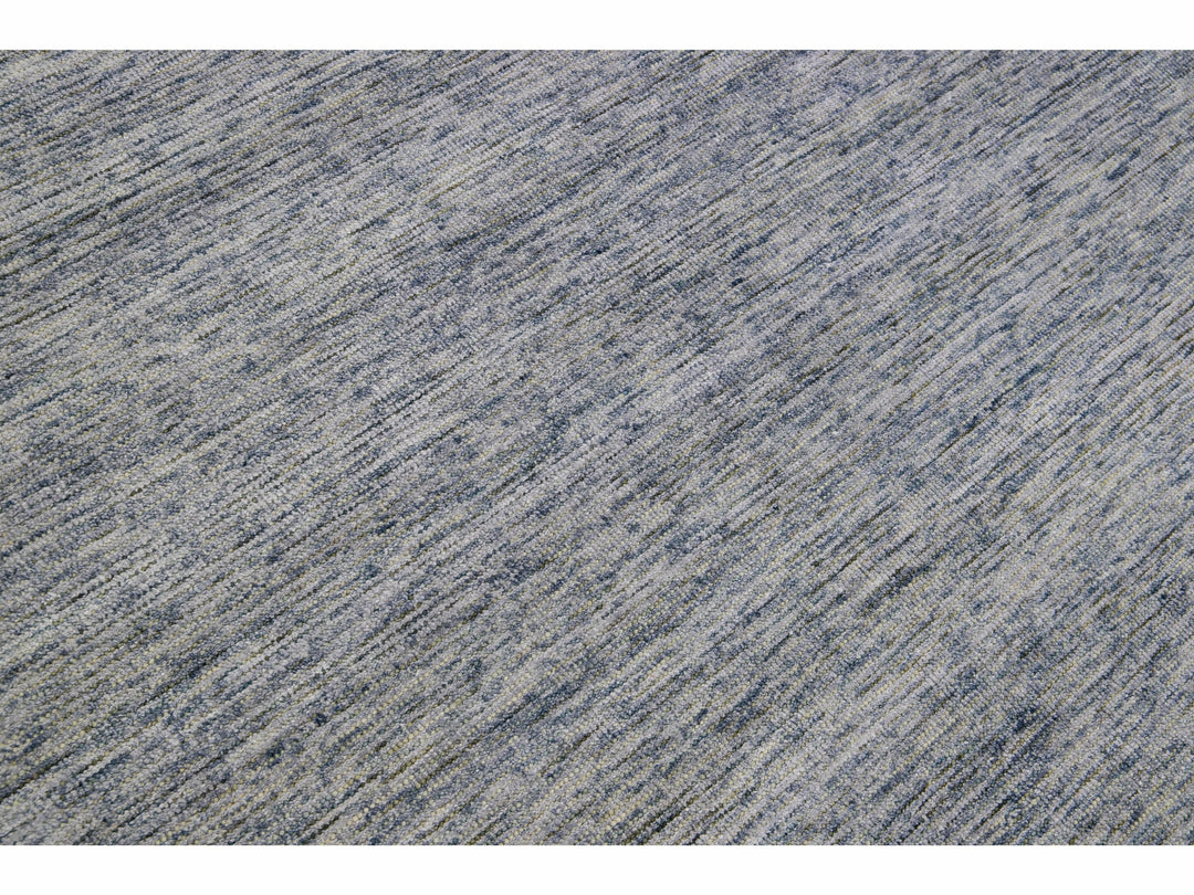  Modern Apadana's Groove Bamboo/Silk Handmade Blue Rug
