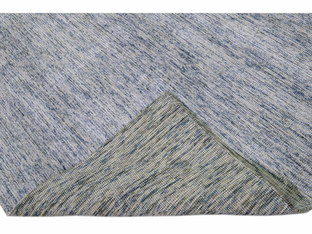  Modern Apadana's Groove Bamboo/Silk Handmade Blue Rug