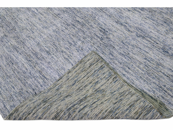  Modern Apadana's Groove Bamboo/Silk Handmade Blue Rug