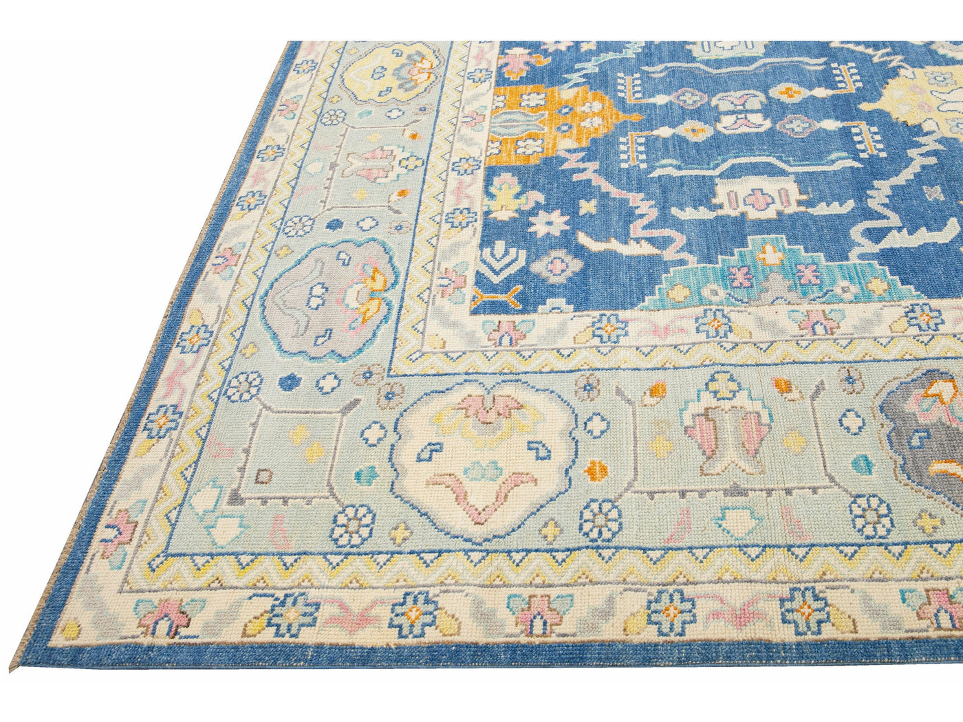 Modern Oushak Wool Rug 13 X 15