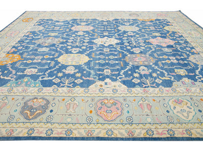 Modern Oushak Wool Rug 13 X 15