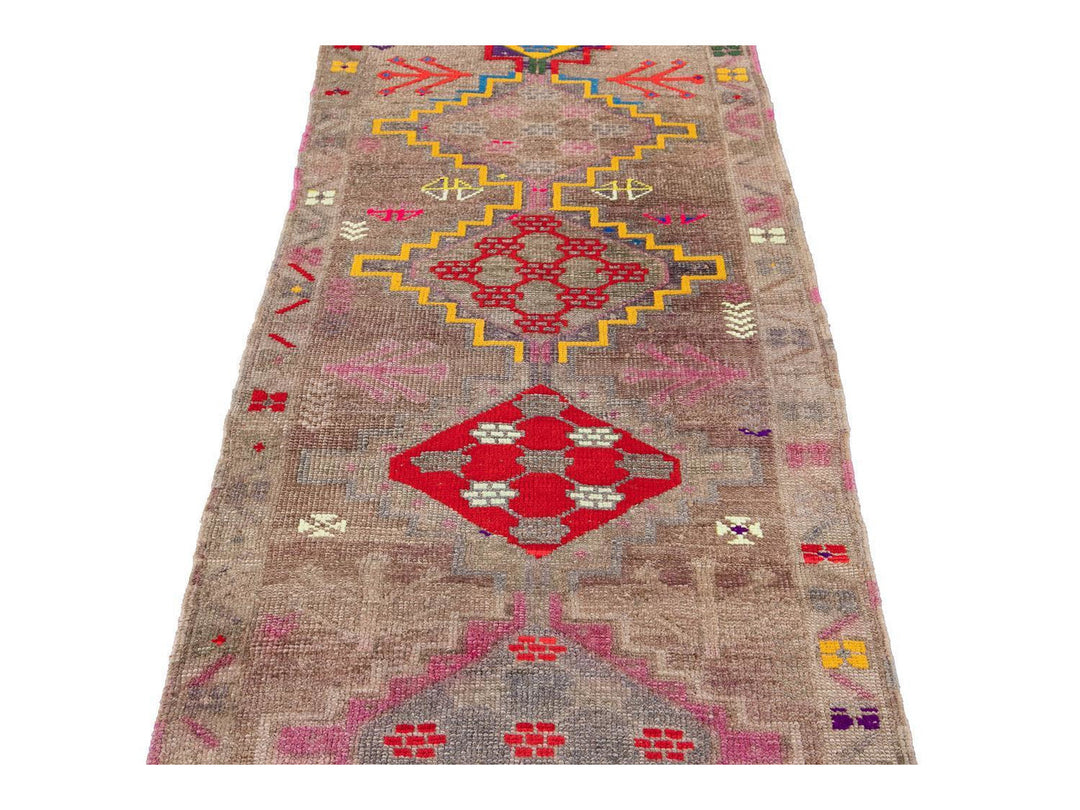 Mid-20th Century Vintage Turkish Wool Runner Rug 3 X 11