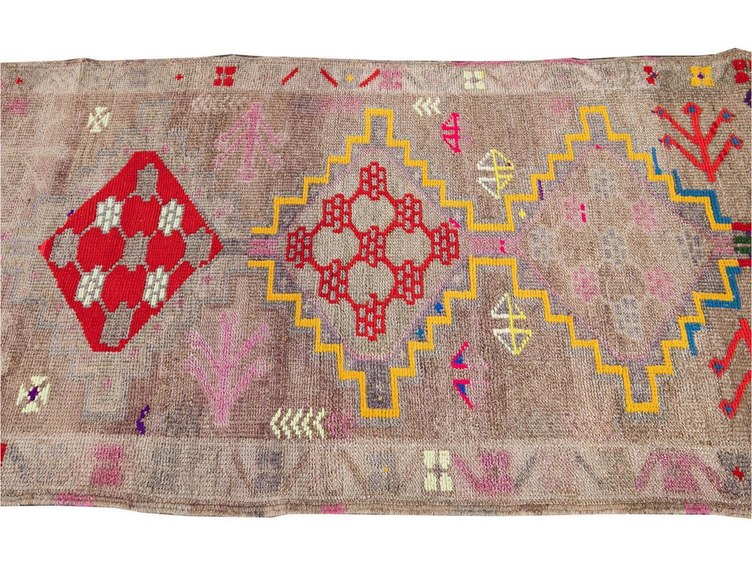 Mid-20th Century Vintage Turkish Wool Runner Rug 3 X 11