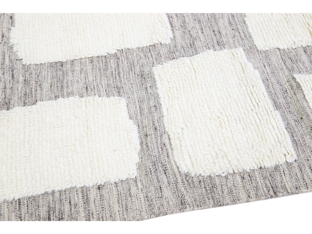 Modern Moroccan Wool Rug 10 X 14