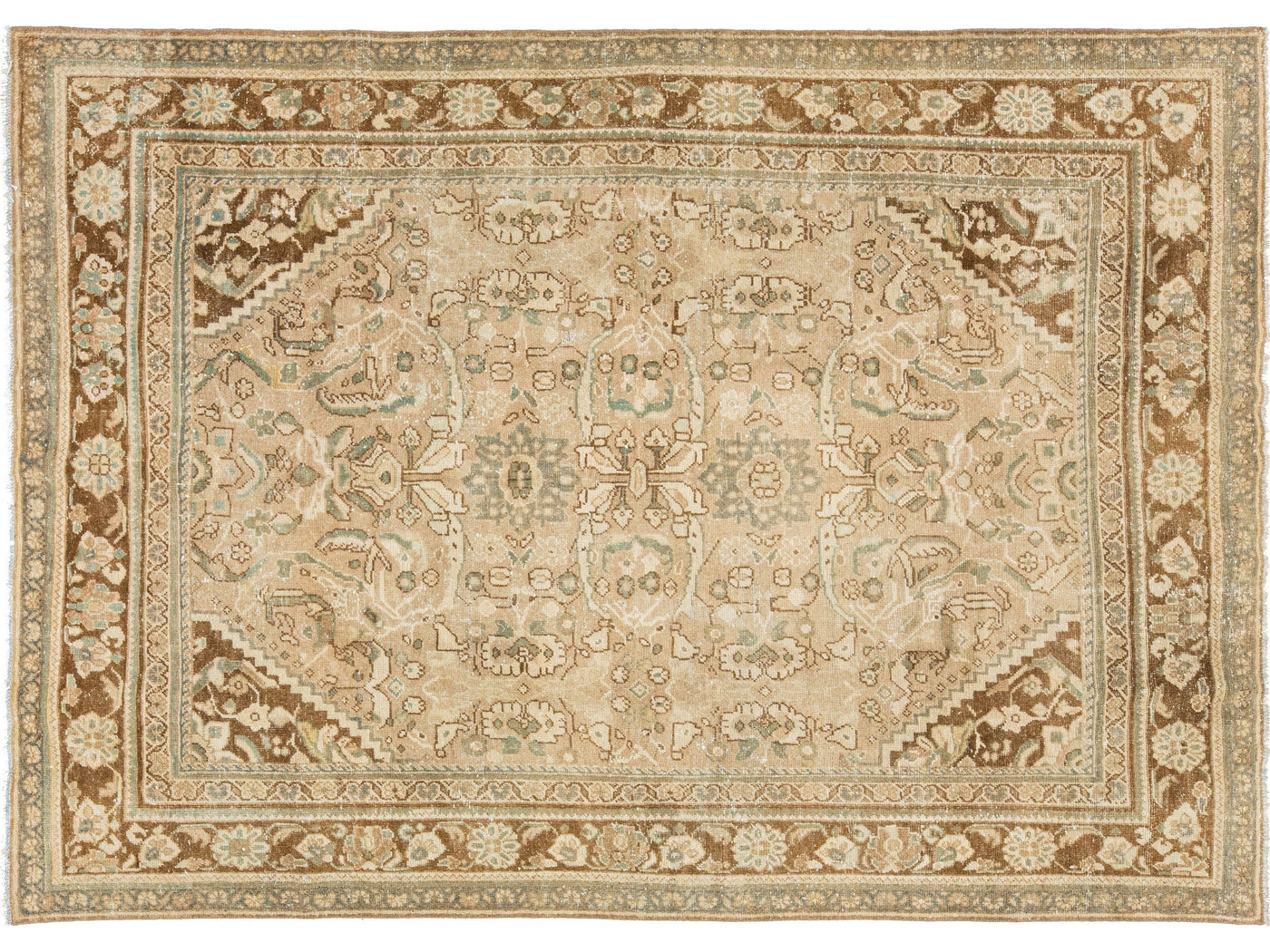 Antique Mahal Wool Rug 7 X 10