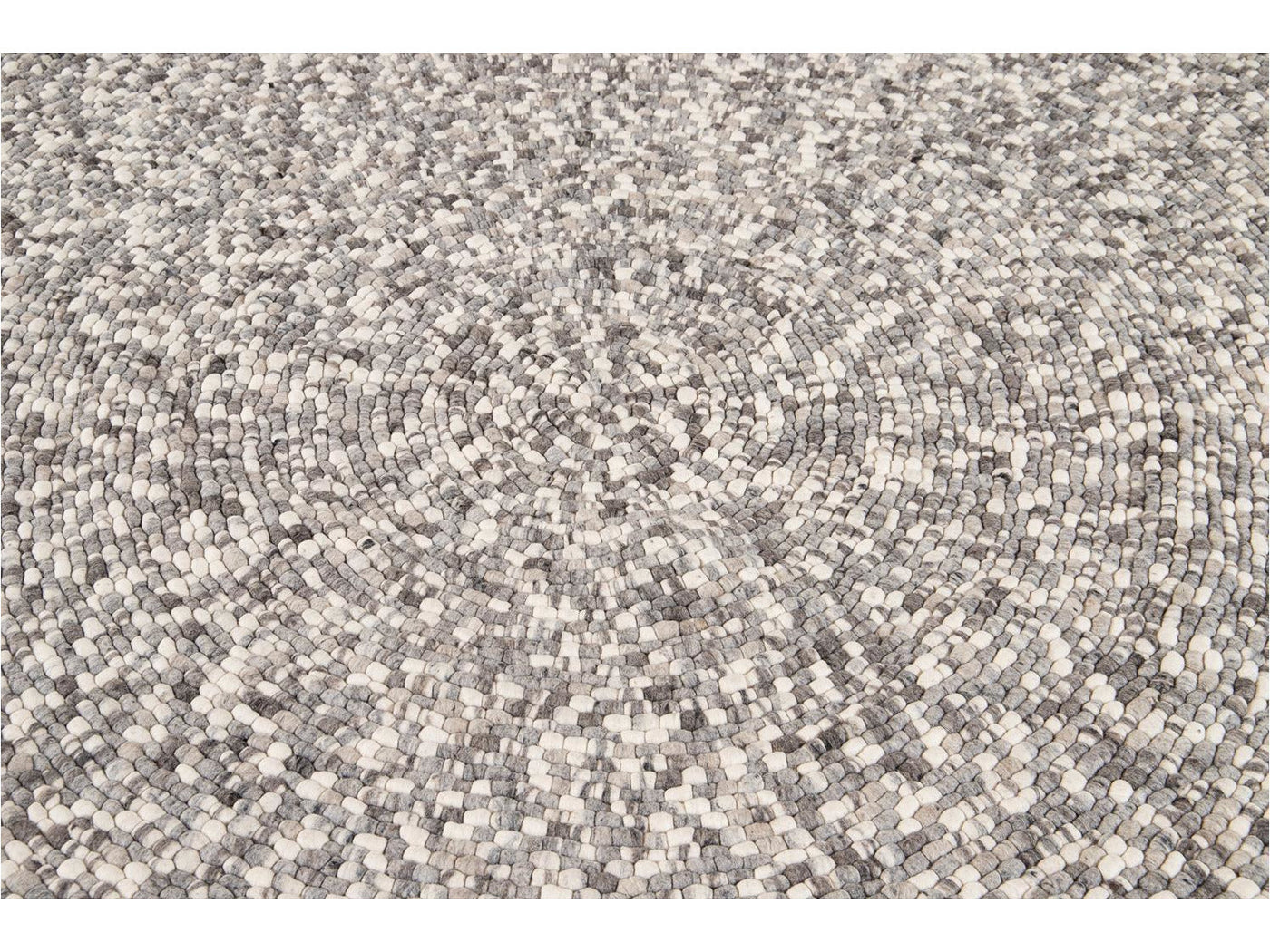 Modern Round Textured Wool Rug 8 X 8
