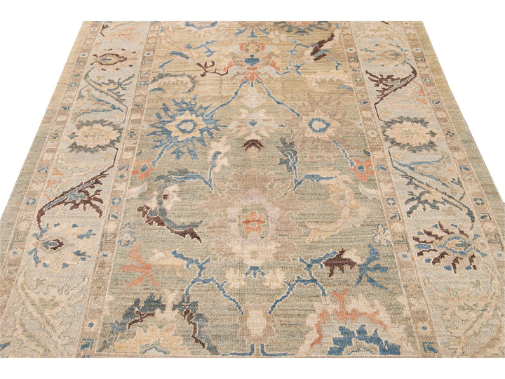 Modern Sultanabad Multicolor Handmade Floral Wool Rug