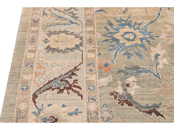 Modern Sultanabad Multicolor Handmade Floral Wool Rug