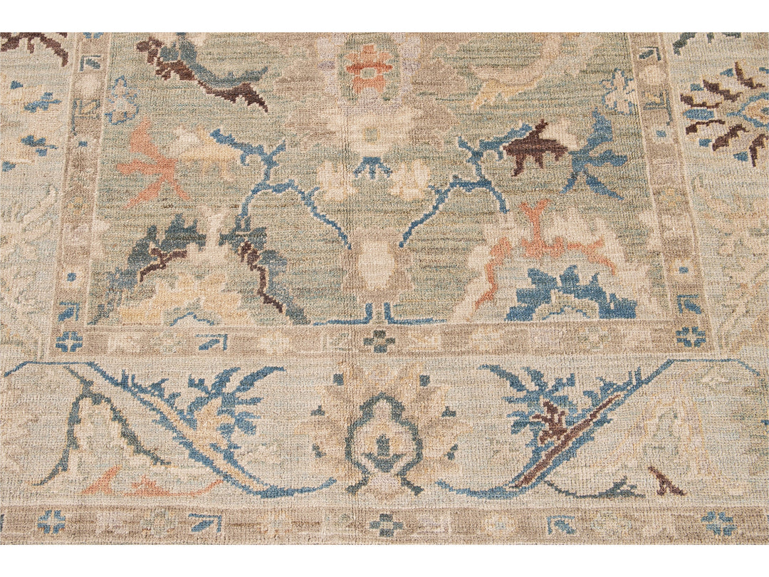 Modern Sultanabad Multicolor Handmade Floral Wool Rug