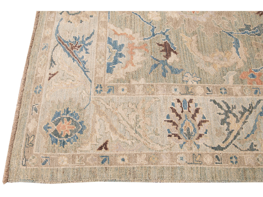 Modern Sultanabad Multicolor Handmade Floral Wool Rug\