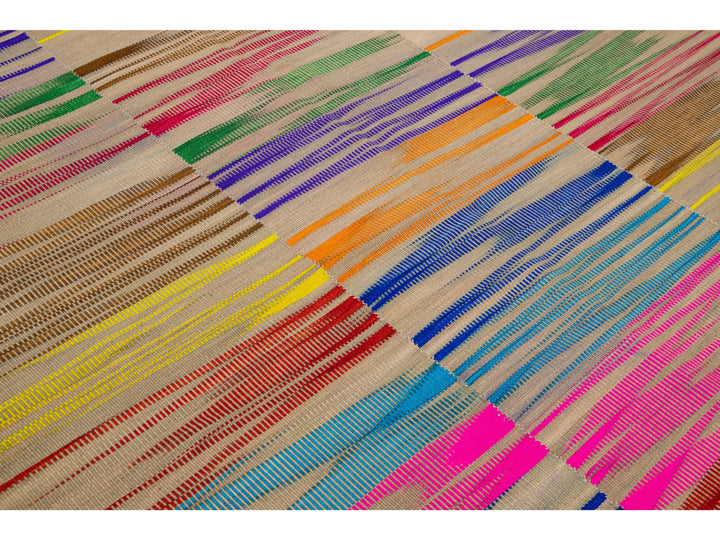 Modern Kilim Wool Rug 7 X 13