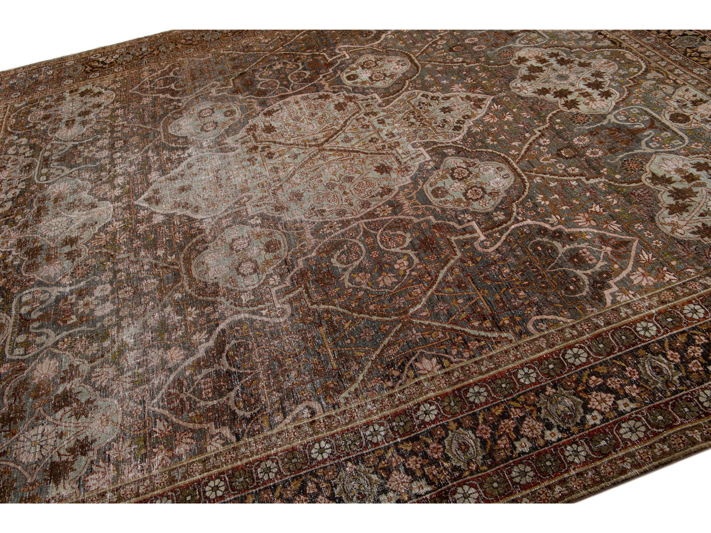 Antique Tabriz Wool Rug 10 X 12