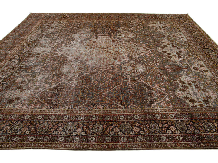 Antique Tabriz Wool Rug 10 X 12