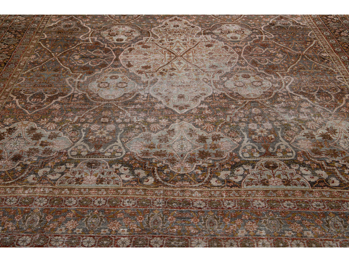 Antique Tabriz Wool Rug 10 X 12