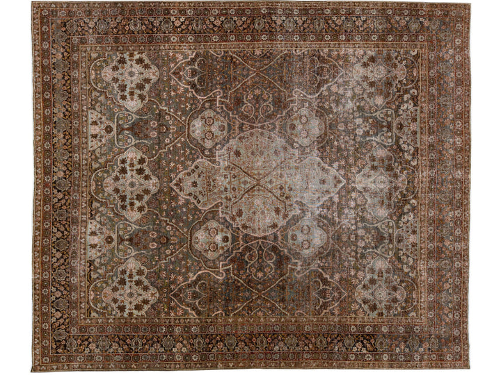 Antique Tabriz Wool Rug 10 X 12
