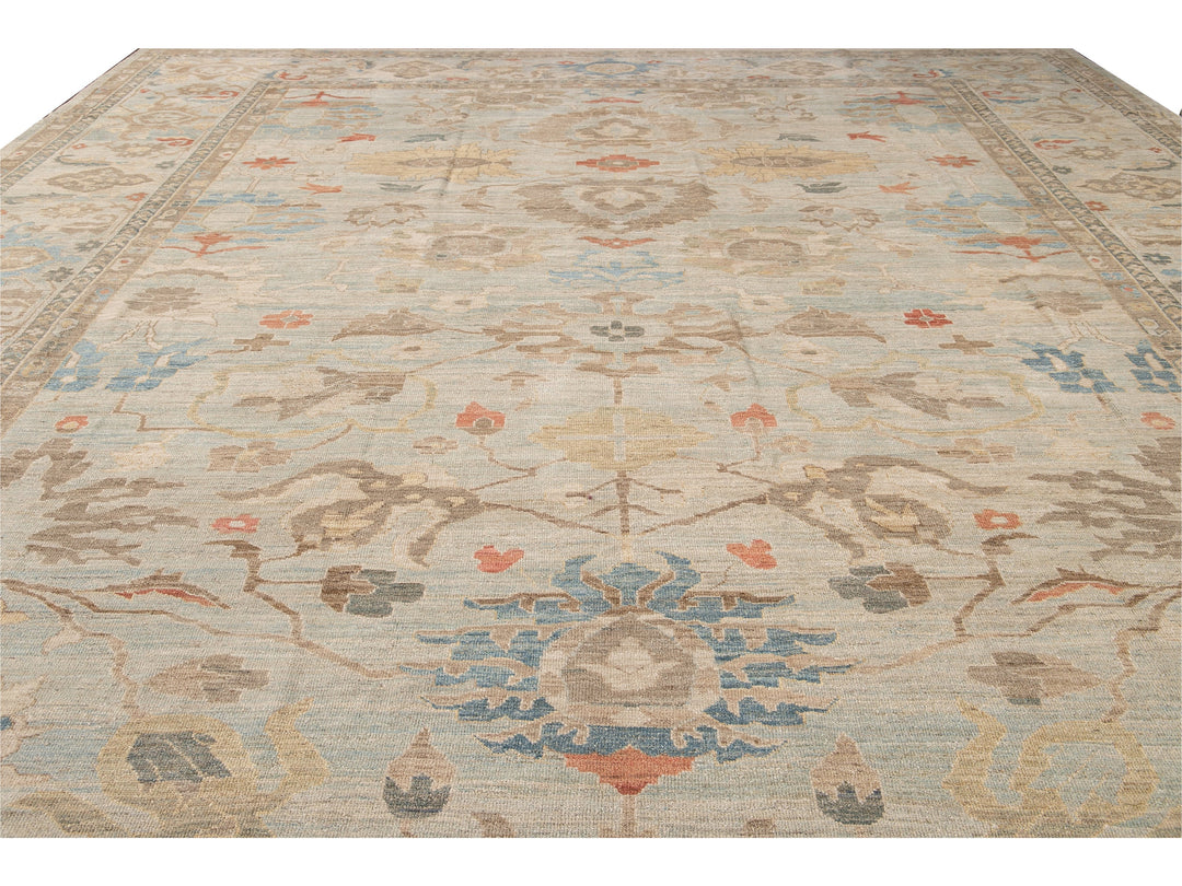Modern Sultanabad Wool Rug 15 X 19