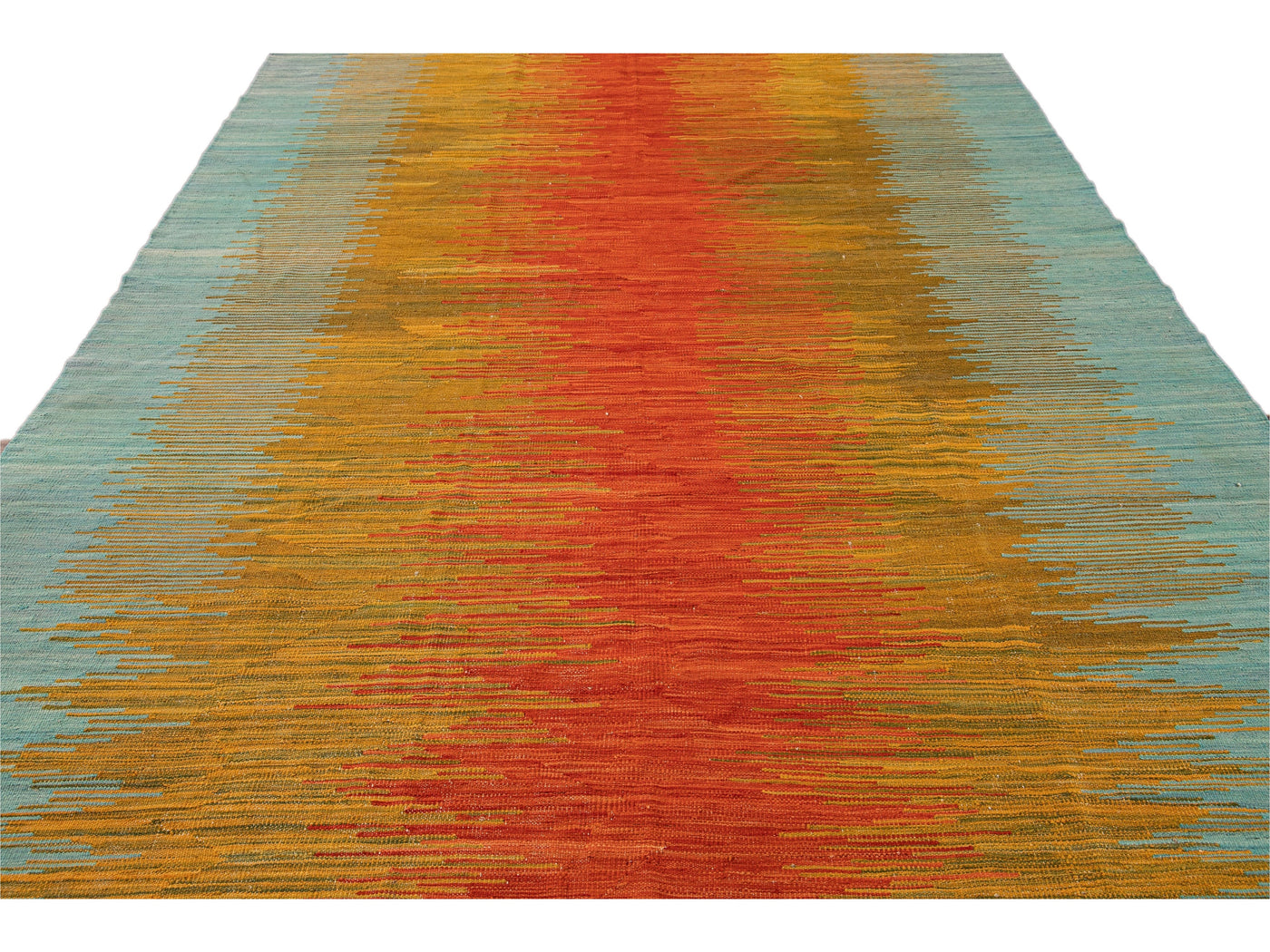 Modern Kilim Flatweave Multicolor Abstract Wool Rug