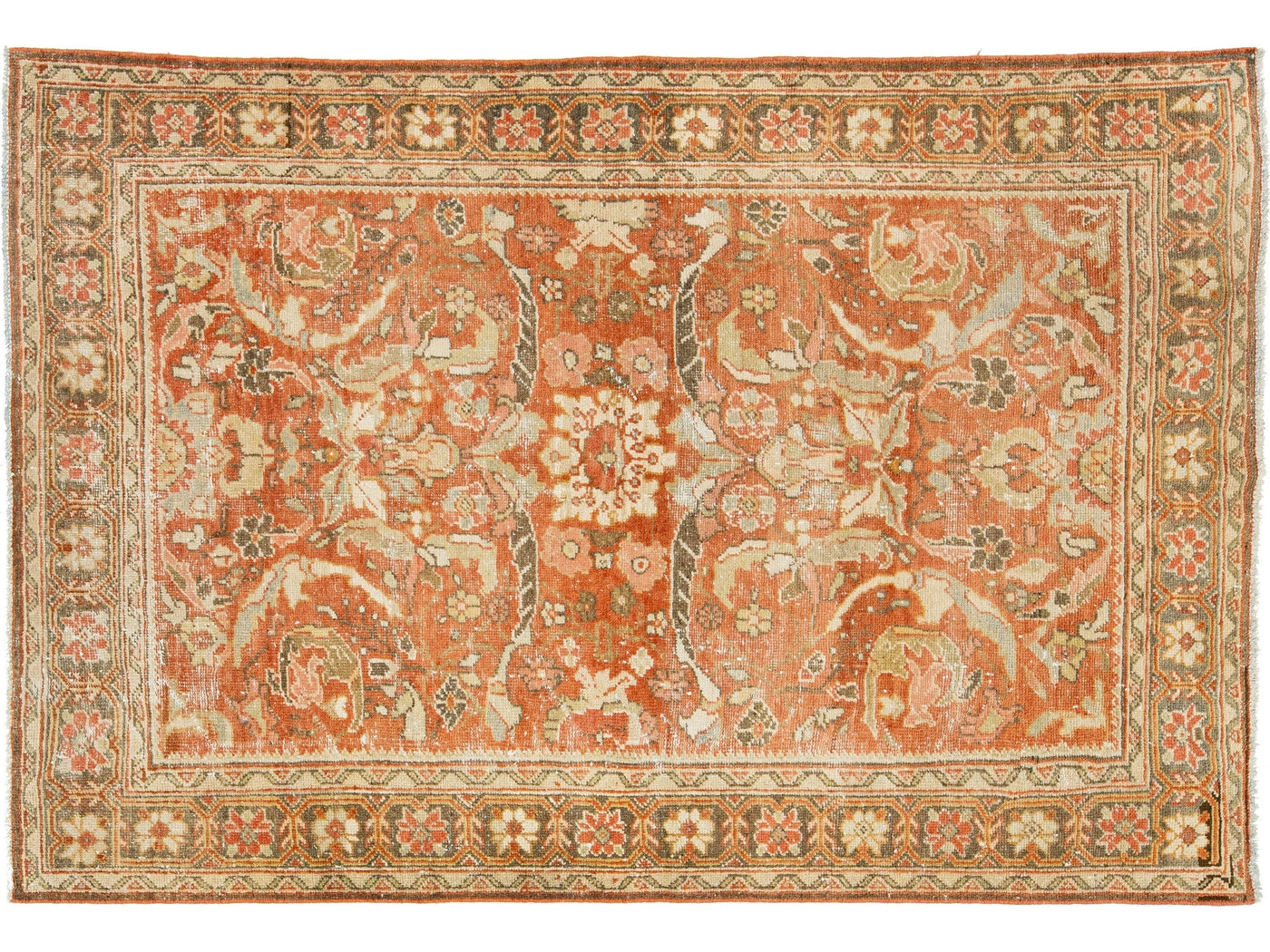 Antique Mahal Wool Rug 5 X 8