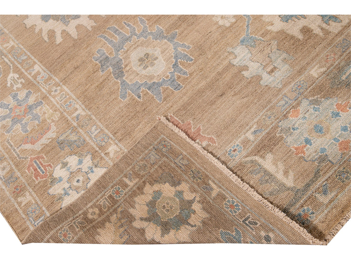Modern Sultanabad Brown Handmade Floral Wool Rug