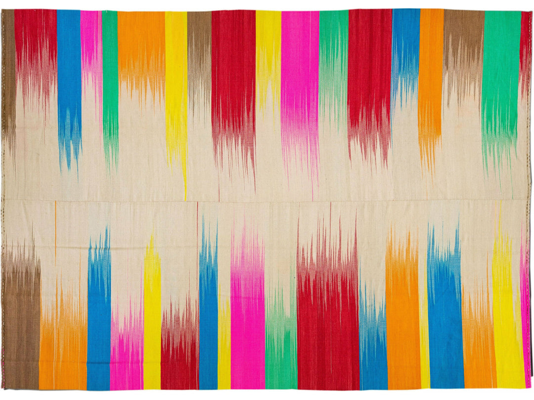 Modern Kilim Flatweave Multicolor Abstract Handmade Wool Rug