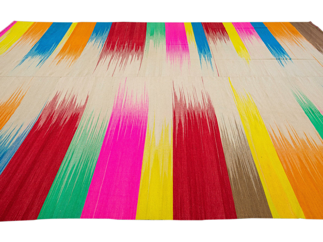 Modern Kilim Wool Rug 10 X 14