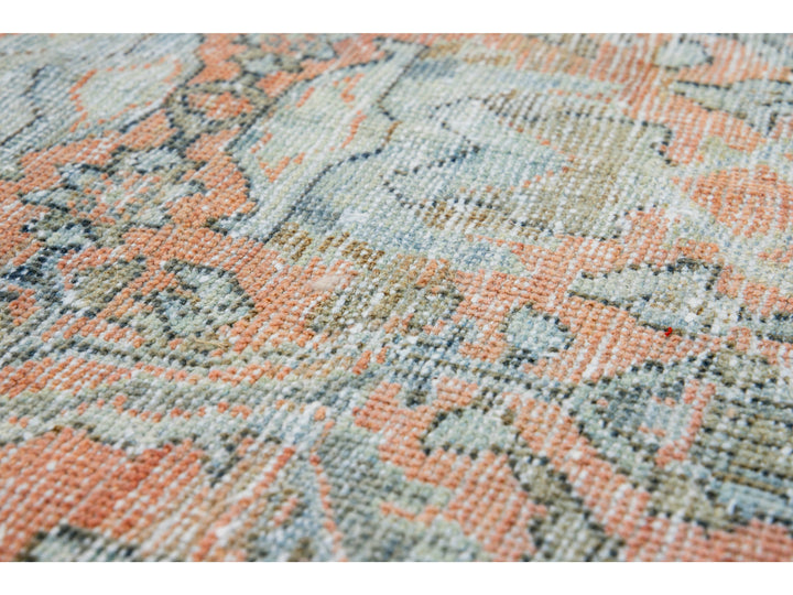 Antique Persian Mahal Handmade Floral Beige And Orange Wool Rug