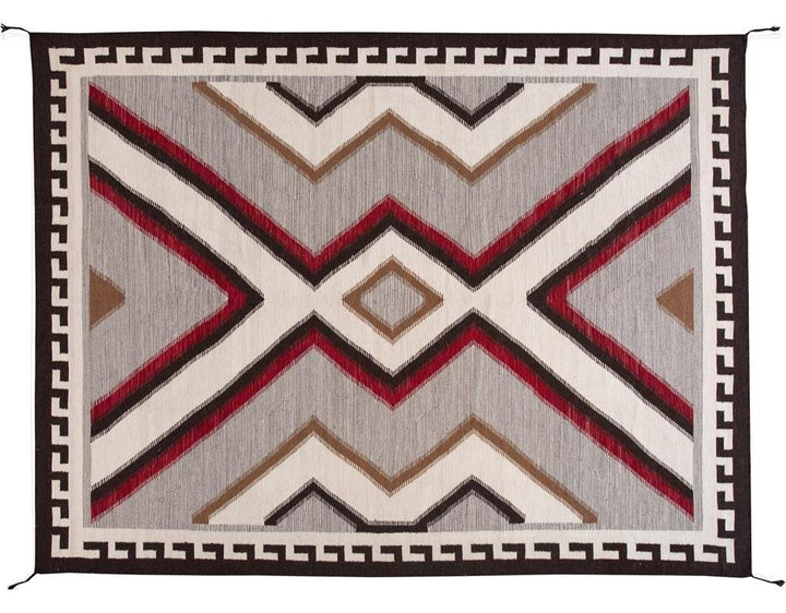 Modern Flat-Weave Navajo Wool Rug 10 X 14