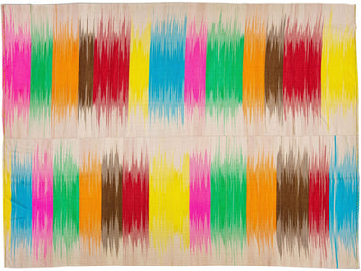 Modern Kilim Flatweave Abstract Handmade Multicolor Wool Rug
