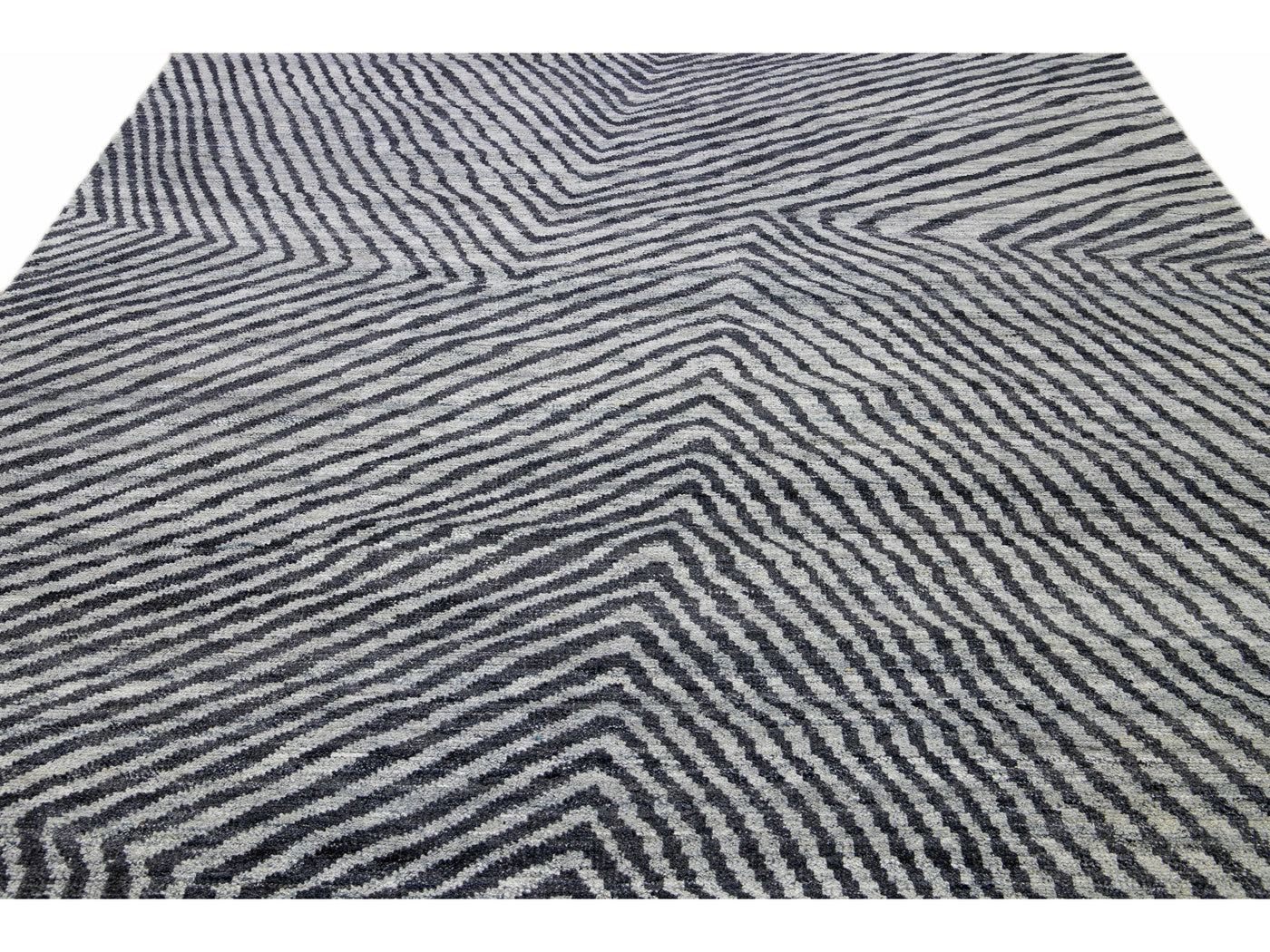 Modern Abstract Wool Rug 9 X 12