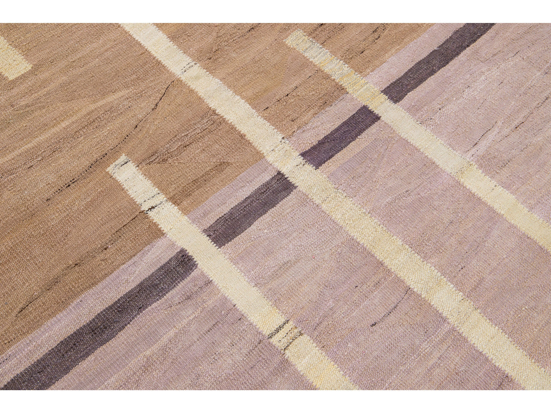 Modern Flat-Weave Wool Rug 10 X 14