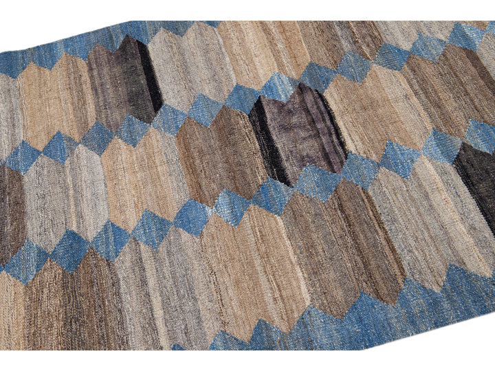 Modern Flat-Weave Wool Runner 4 X 16