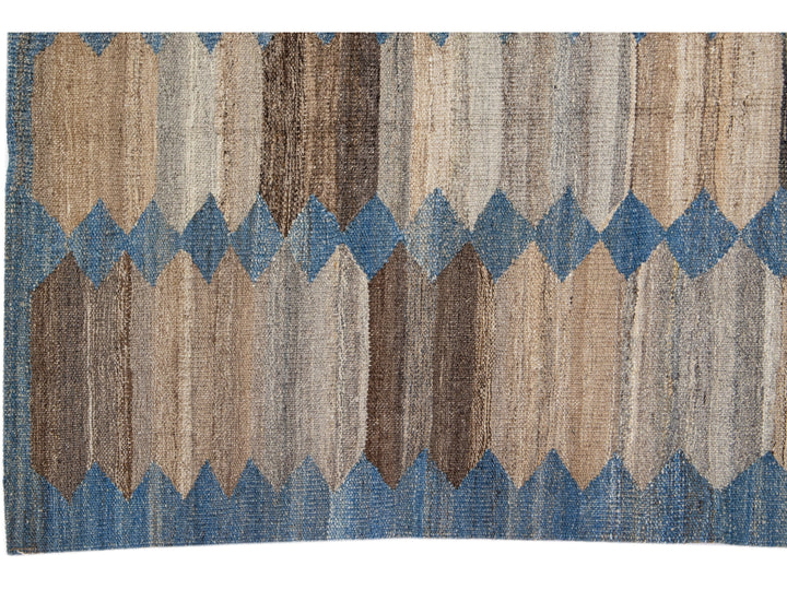Modern Flat-Weave Wool Runner 4 X 16