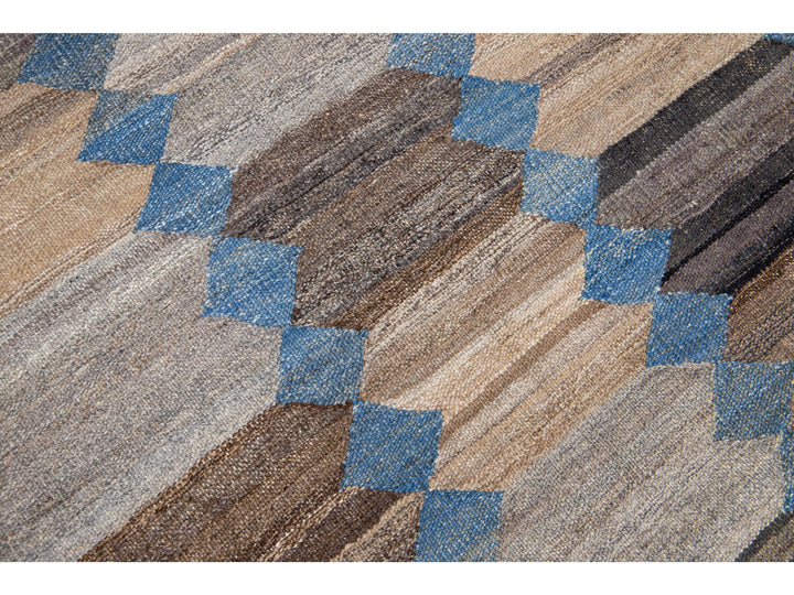Modern Flat-Weave Wool Runner 4 X 16