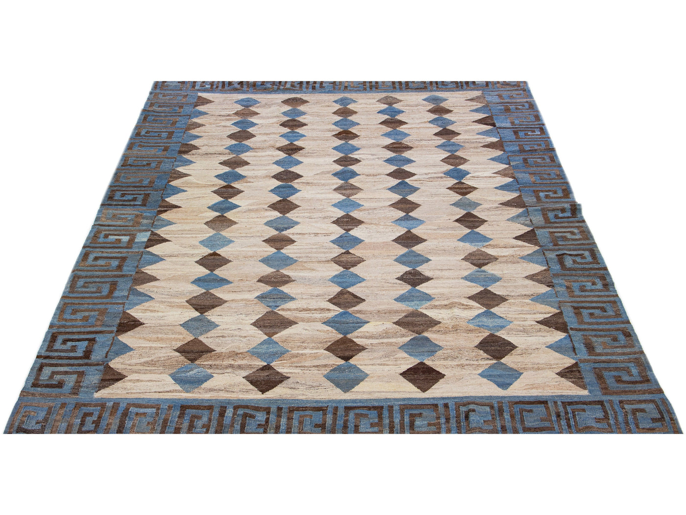 Modern Flat-Weave Wool Rug 10 X 13