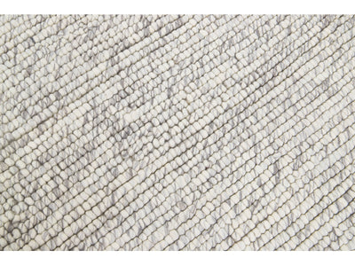 Modern Felted Texture Wool Rug 10 X 14